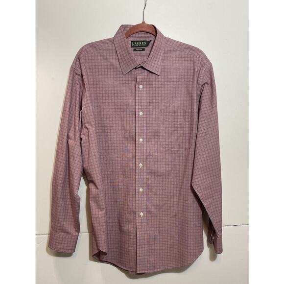 Lauren Ralph Lauren Other - LAUREN RALPH LAUREN Men’s 17 34/35 Non Iron Shirt Maroon Plaid